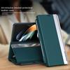 Electroplating Holder Pen Slot Tape Phone Case for Samsung Galaxy Z Fold 6 5 4 3 Fold6 Fold5 Fold4 Fold3 Magnetic Leather Cover