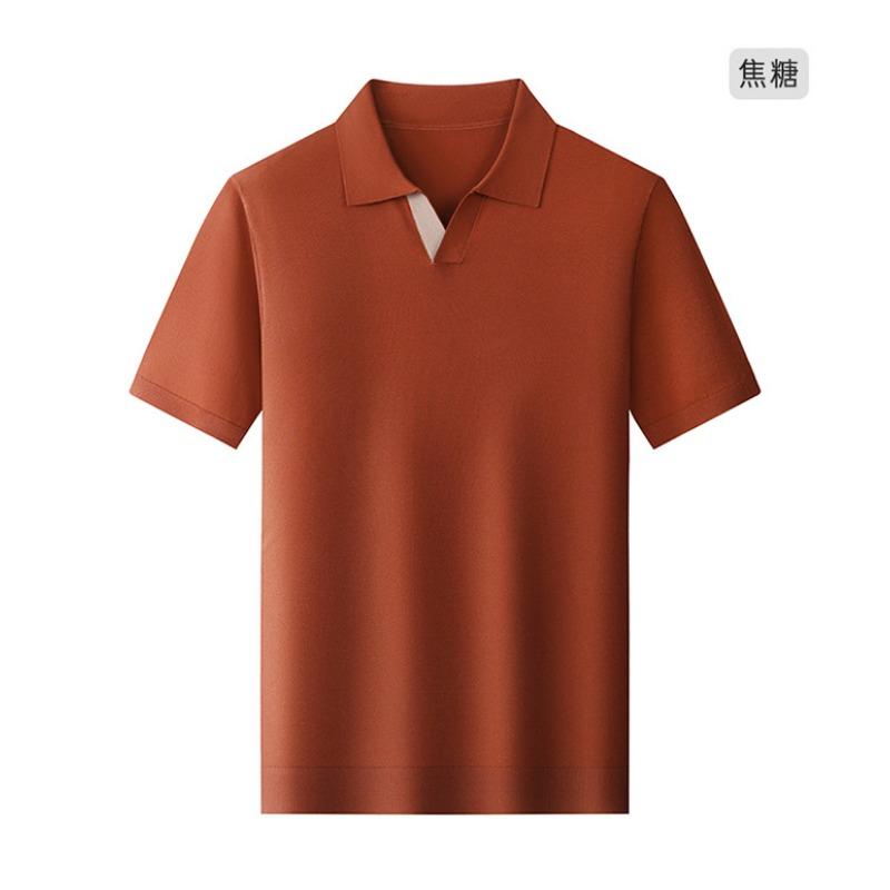 Новая летняя легкая роскошная мужская одежда, дышащая и приятная для кожи мужская трикотажная футболка Yilite с короткими рукавами, однотонная мужская футболка с половиной рукавов