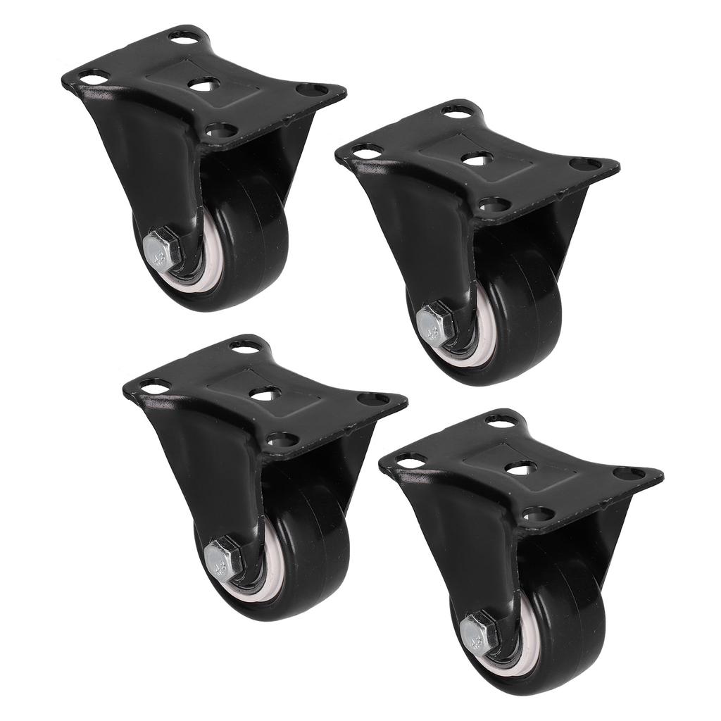 4pcs Heavy Duty Caster Wheel 40mm Diameter Caster Accessory for Carts Case Toolbox Black