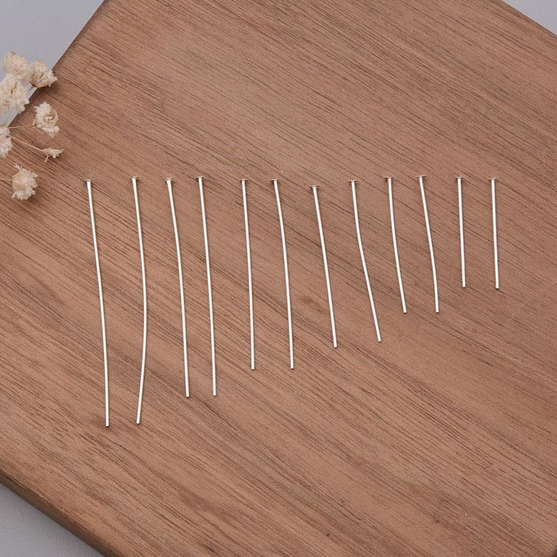 Sterling Silver S925 T-Head Pin for DIY Bracelets and Beaded Jewelry