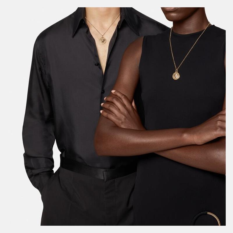 Versace Medusa series, polished and high-end, brass necklace, same style for men and women, gold, DG1F009-DJMT-D00O-Gold F (one size fits all)