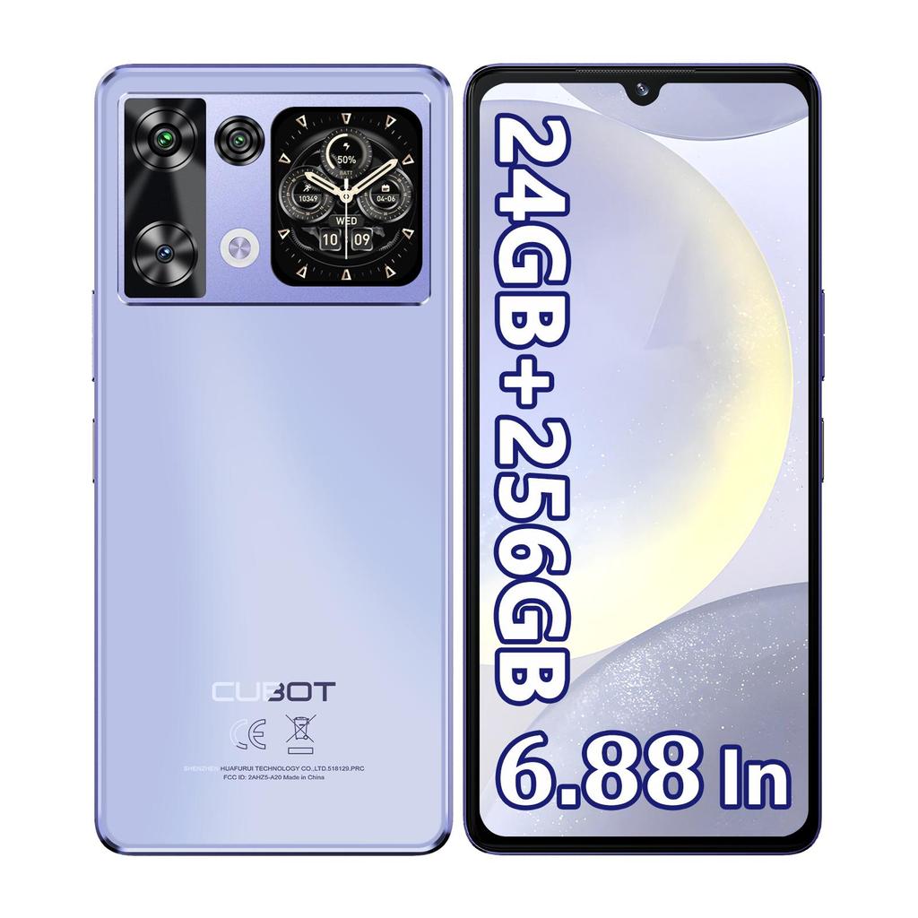 Смартфон CUBOT P90 Android 15, 24 ГБ ОЗУ + 256 ГБ ПЗУ, 6,88-дюймовый HD+ дисплей 120 Гц, 1,72-дюймовый задний сенсорный экран, 64 Мп + 16 Мп, 5100 мАч, NFC/Распознавание лица/Отпечаток пальца