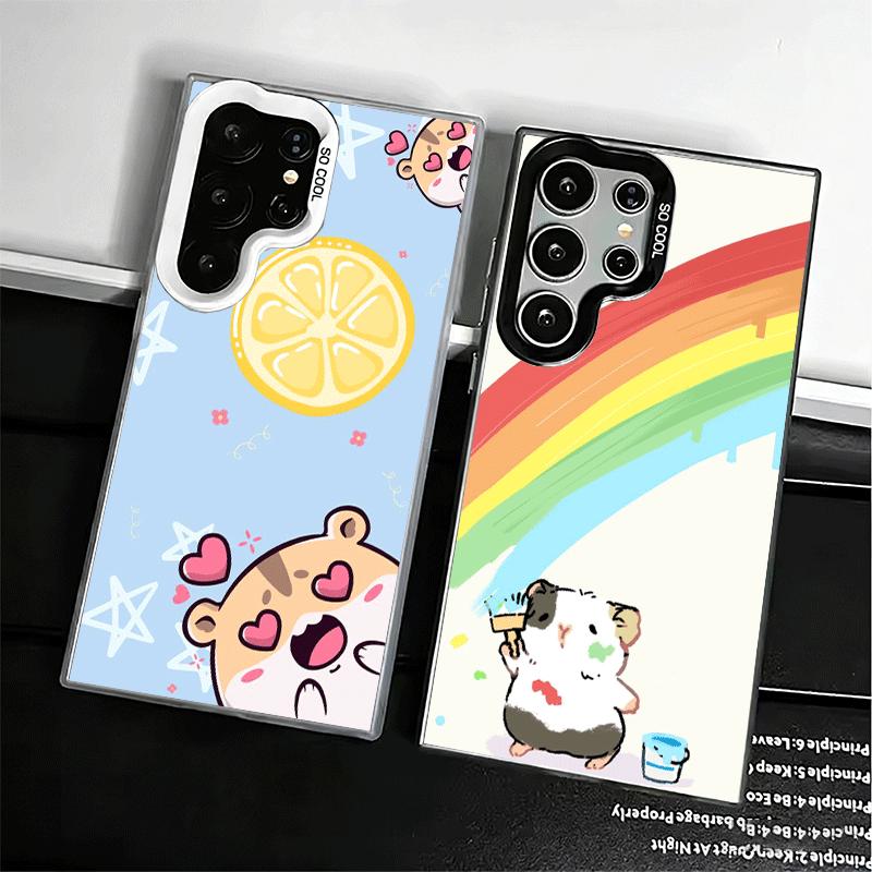 Cartoon Cute Hamster Shockproof Phone Case for Samsung Galaxy S26 Edge S25 Ultra S24 FE S23 Plus S21 Cover Anti Fall Fundas