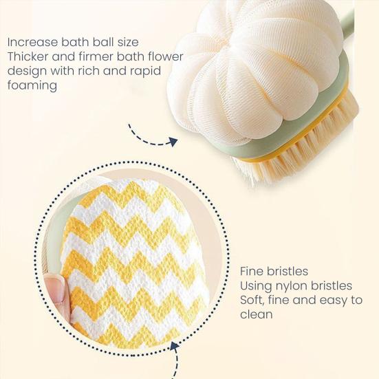 Щетка для ванны Эргономичный дизайн Длинная ручка Щетка для спины Двойная головка Мягкий пилинг Душевая щетка для тела