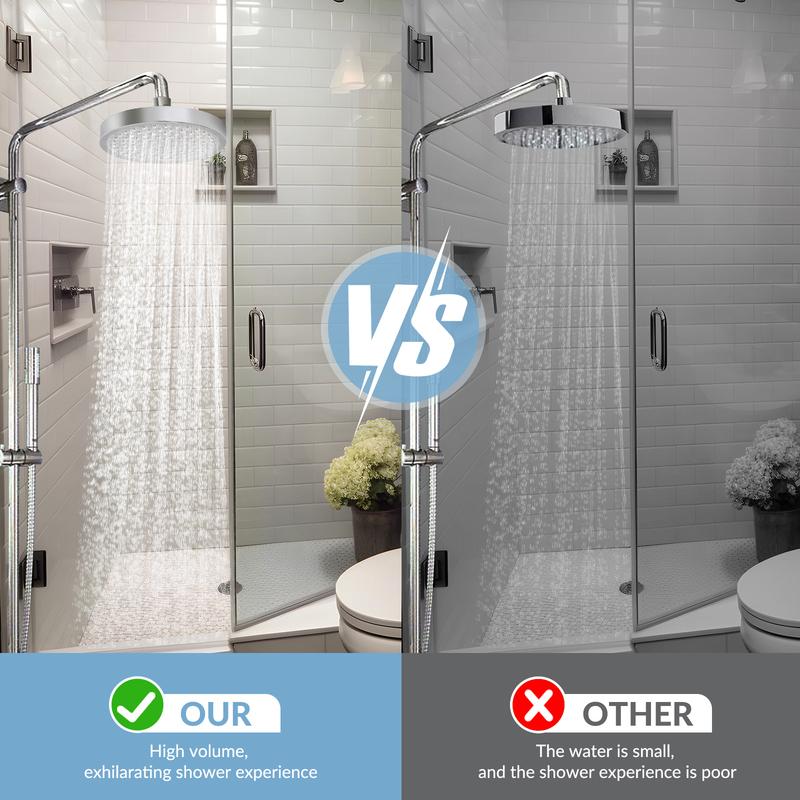 Shower Head High Pressure Rain Adjustable Stainless Steel 6 Inch Wall Mounted Rainfall Shower Bathroom Accessories Replacement