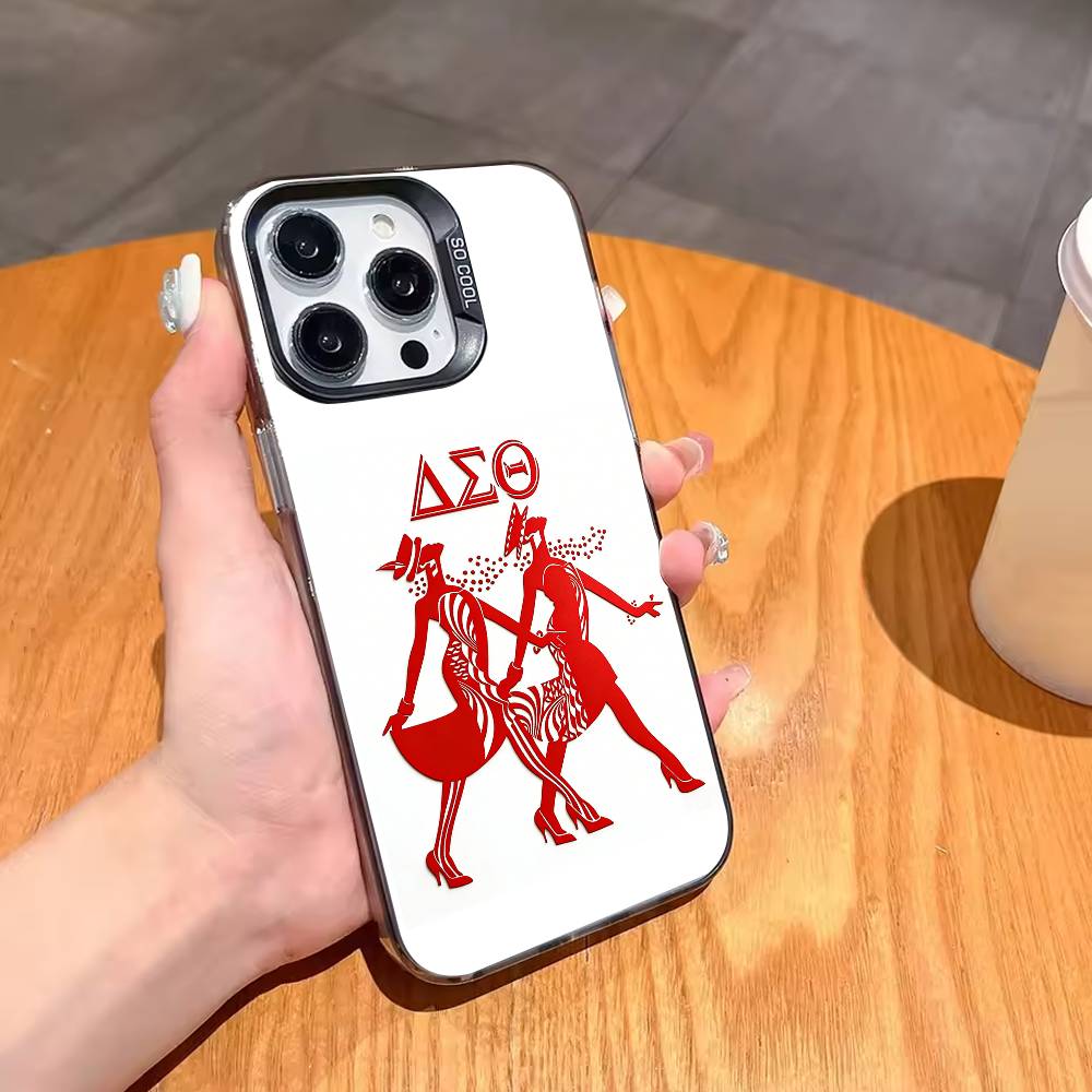 Чехол для телефона D-Delta S-Sigma Theta Для iPhone17,16,15,14,13,12,11,Pro,MAX Серый Матовый Силиконовый Черный Чехол