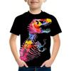 Boys' T-shirt Short Sleeved 3D Dinosaur Printed Casual Clothing