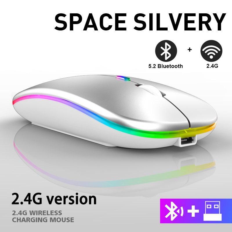 New Silent Bluetooth 5.0 Dual Mode Luminous Wireless Mouse for Notebooks and Gaming (2.4G)