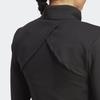 Adidas Тренировочная накидка однотонная с логотипом стойка воротник куртка с длинным рукавом женская куртка черная HY9227