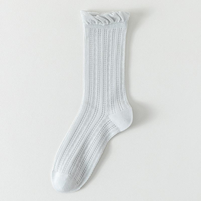 Women's Summer Thin Sweat Absorbing Breathable Mesh Pure Cotton Bottom Drum Pile Cotton Socks