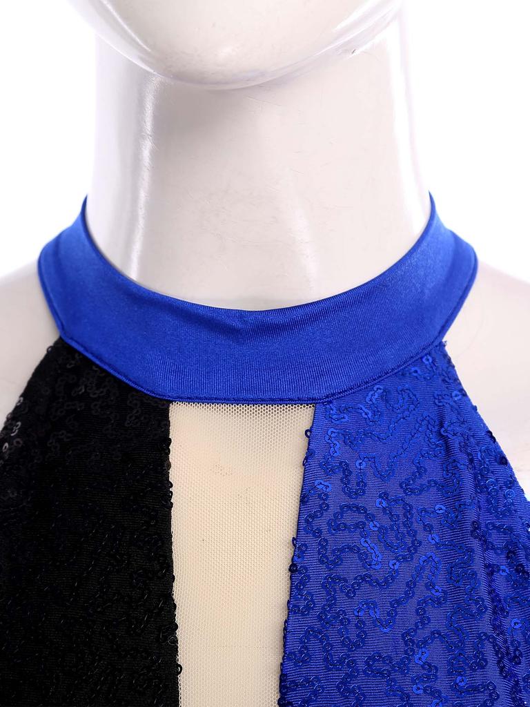 S-XXL Женский комбинезон для латиноамериканских танцев в стиле диско 70-х с пайетками и бахромой, контрастный по цвету, цельный