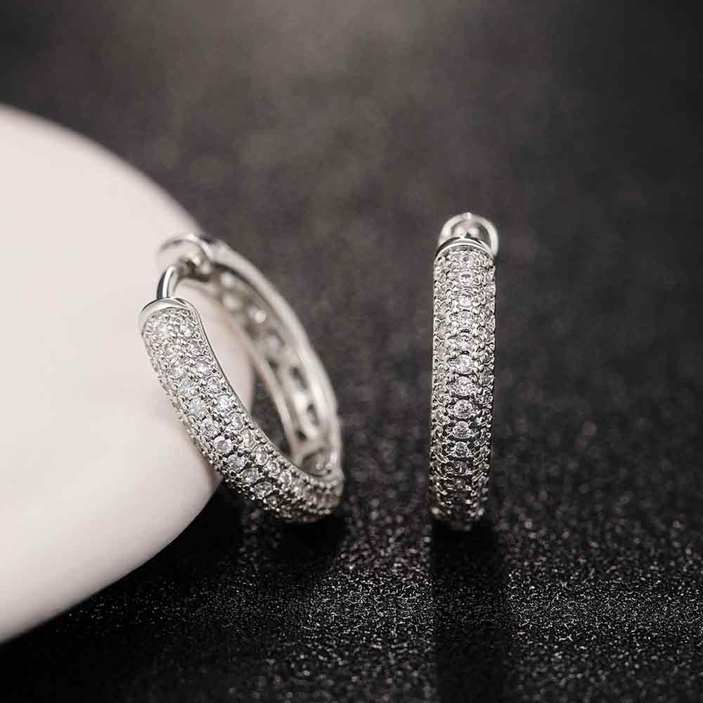 Серьги-кольца Huitan Classic Color, инкрустированные ослепительными фианитами, мужские/женские серьги Eternity, стиль вне времени, простые и универсальные украшения