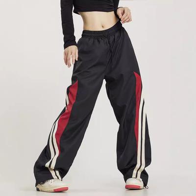 Американские ретро джоггеры Харадзюку - Эластичная талия Пэчворк Высокая талия Широкие штанины