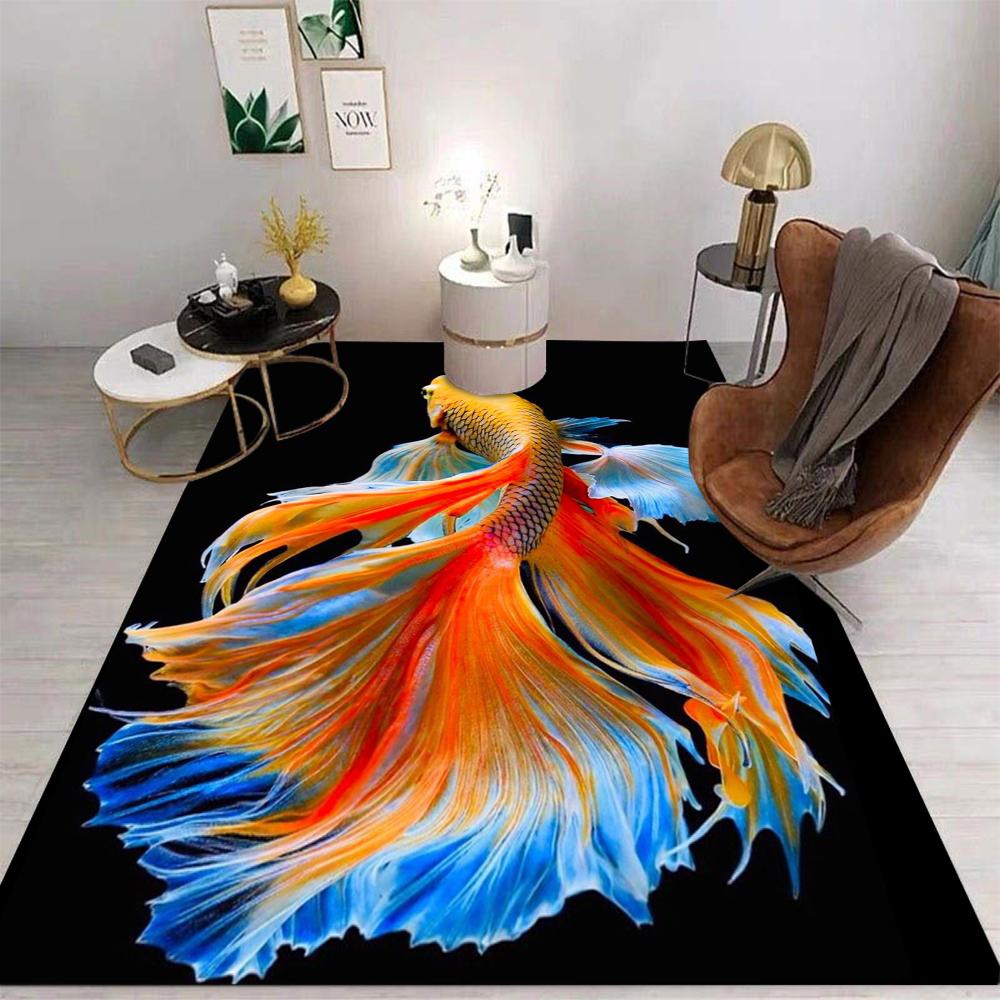  fish Carpet Cartoon Living Room Bedroom Kitchen Sofa Table Balcony Rug Non-slip Washable Mat Exquisite Home Ornaments
