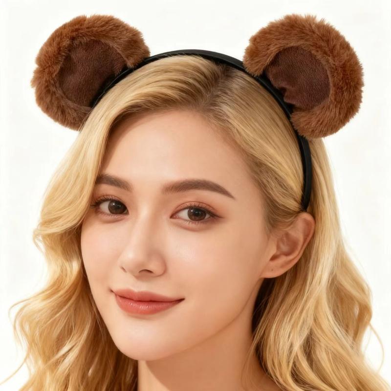 NEW 1Pcs Soft & Adorable Unisex Accessory Plush Bear Ear Headbands For Daily Parties And Cosplay Ideal Gift For All Ages