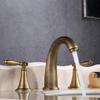 Nordic Style Basin Faucet 3 Holes Bathroom Sink Faucet Deck Mounted Cold Hot Vintage Mixer Taps Bathtub Faucet
