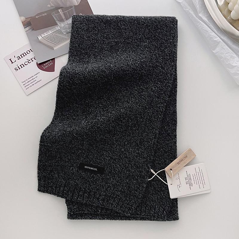 Winter Narrow Scarf Wool Scarf Solid Color Scarves Men'S And Women'S Universal Warm And Cold-Proof Poncho