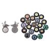 20Sets Silver Tone Swans Round Base Setting Charm Pendants 40x29mm with Cabochon 18mm DIY Necklace Decoration Crafts Supplies