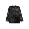 COMME des GARCONS PLAY Футболка с длинным рукавом в горошек 'Черно-белый' Мужская AZ-T166-051-1