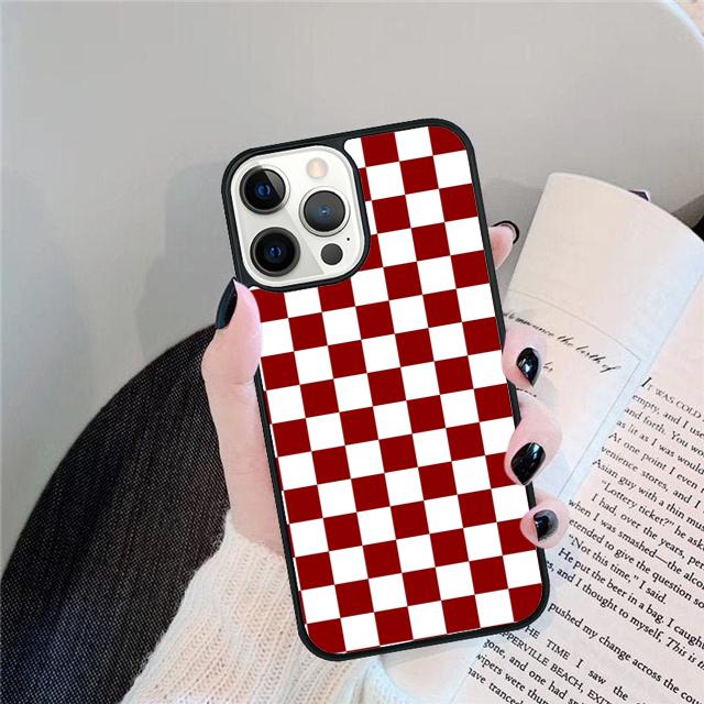 Клетчатый Чехол Мягкий Чехол Для Телефона Для iPhone 17 Air 15 16 Pro Max 14 13 12 11 Pro Max Plus