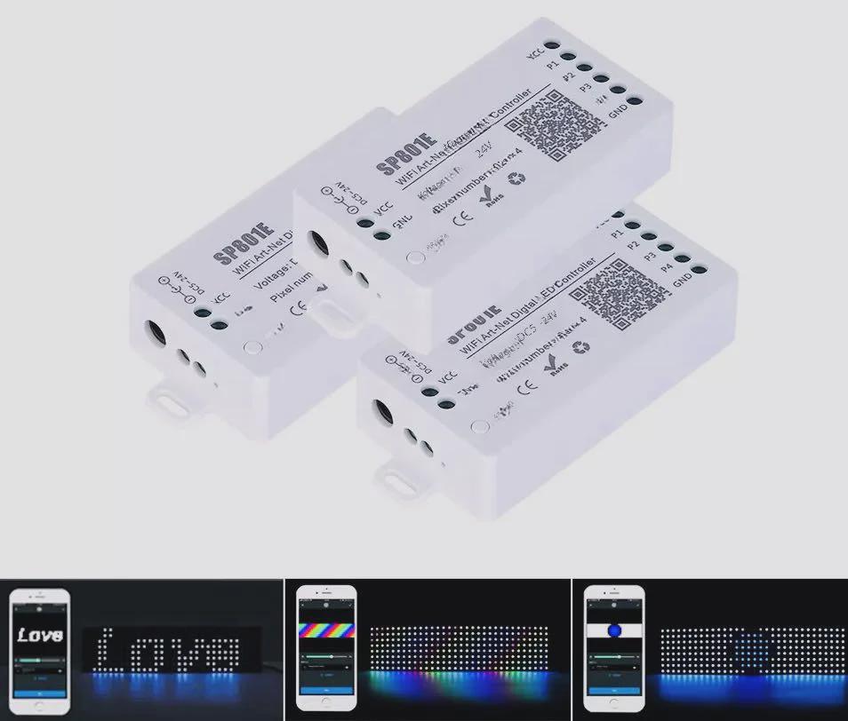 Контроллер цветного матричного пиксельного экрана SP801E с WiFi и Bluetooth