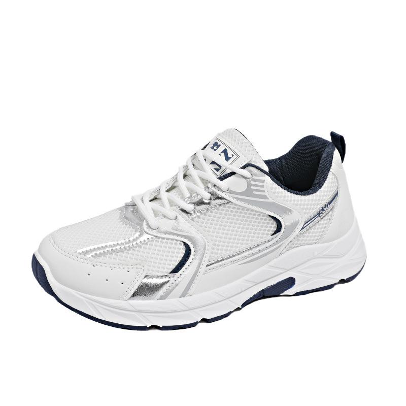 Женские кроссовки большого размера, весна и осень, новые модные легкие дышащие сетчатые кроссовки на толстой подошве в корейском стиле, универсальные повседневные спортивные кроссовки