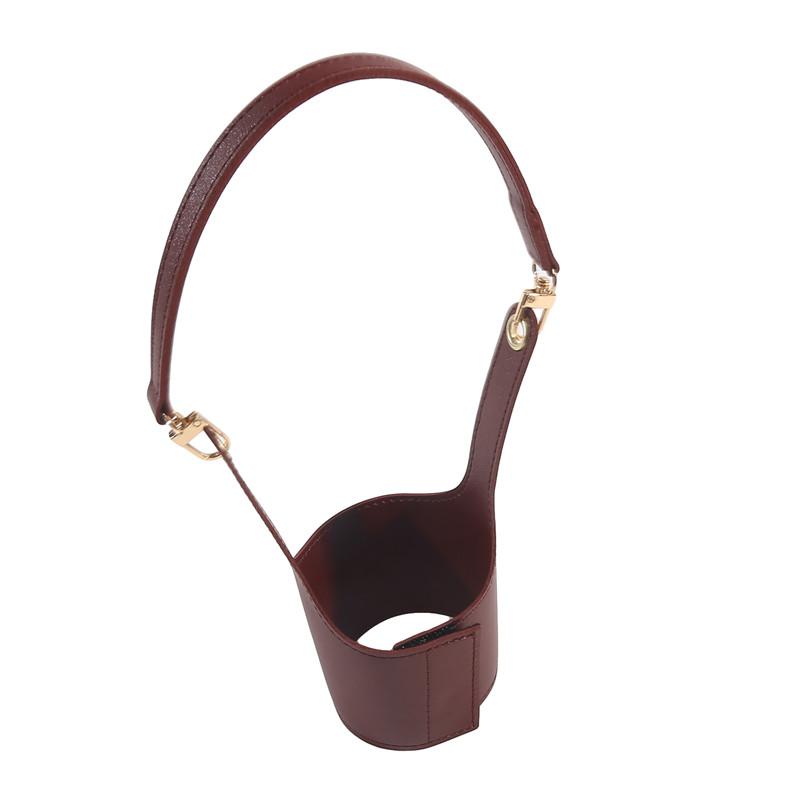 Портативный кожаный держатель для кофейной чашки, регулируемый ремень для переноски бутылки, модная сумка для стакана воды, чехол