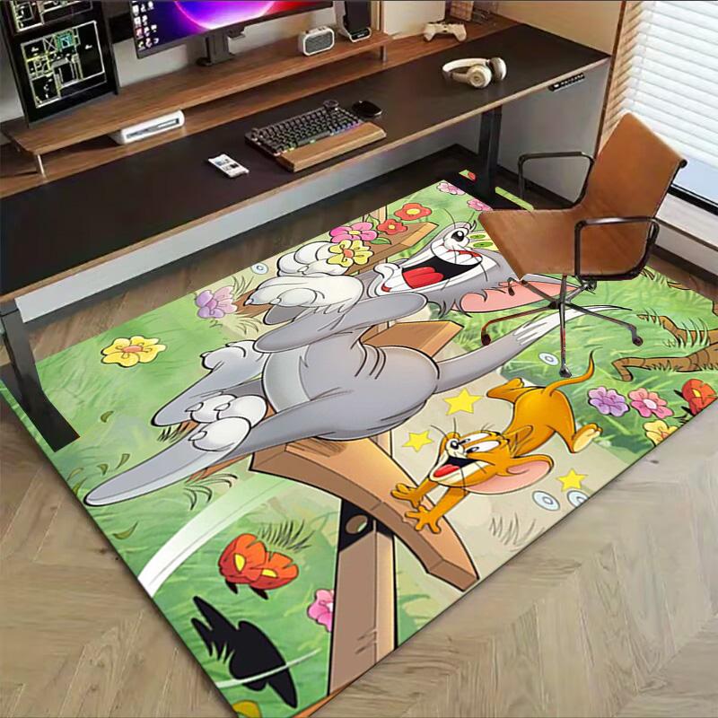 Tom Jerry Adventure Carpet For Playroom Bedroom Living Room Sofa Home Decorkids Game Area Rug Nonslip Floor Mat