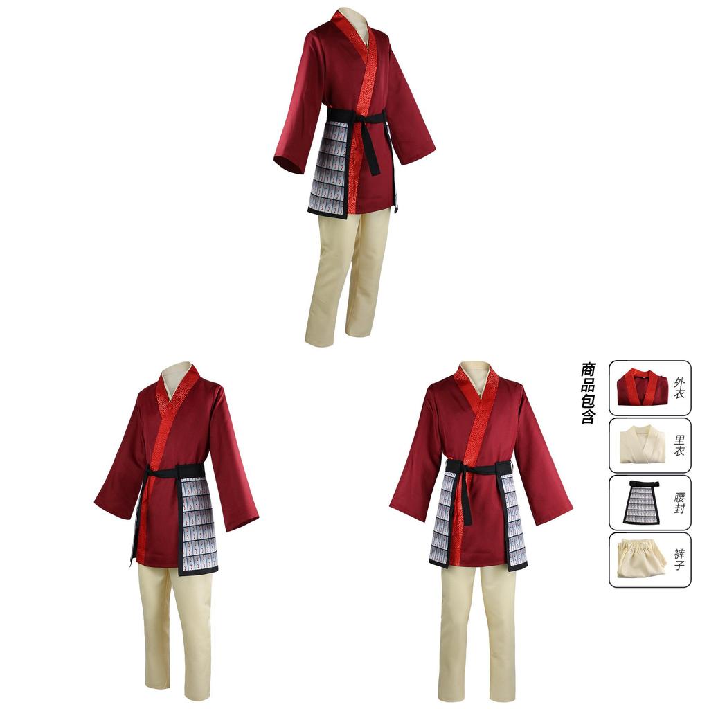 Mulan Cosplay Dress With Polyester Spandex For Anime And Theater Performances