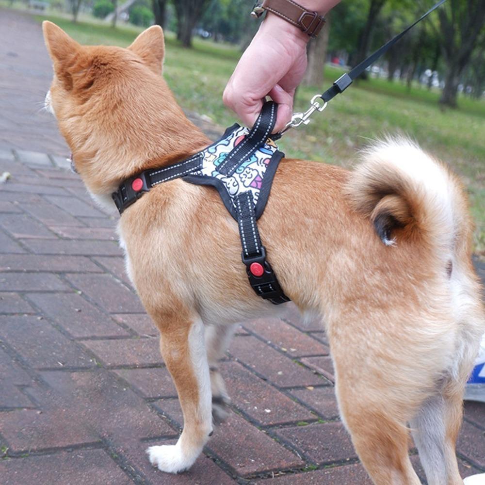 Saddle Shape Pet Harness Oxford Fabric Saddle Dog Harness No Pull Dog Harness Night Outdoor Walk