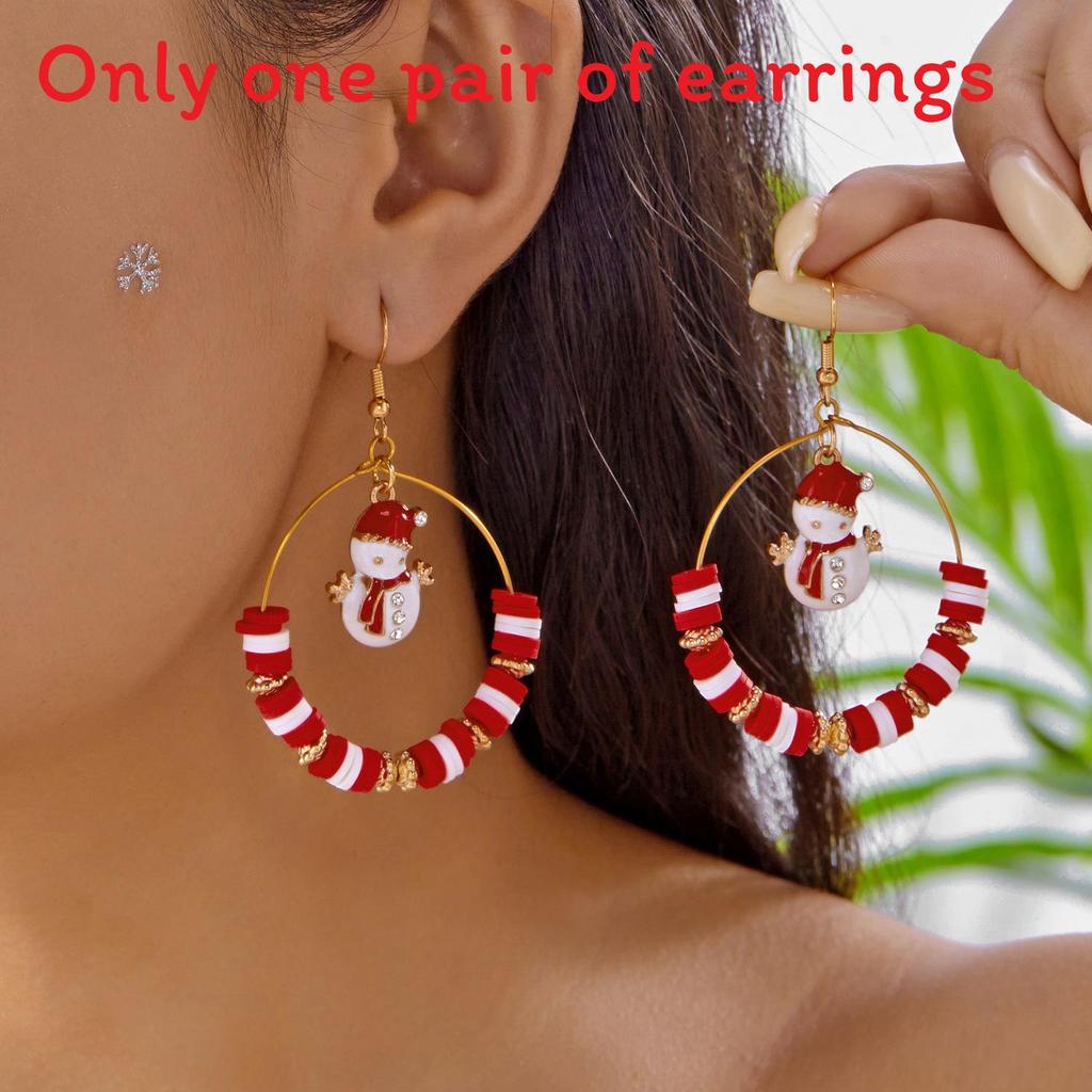 Christmas Earrings With Bell Pendant Alloy Holiday For Women And Men