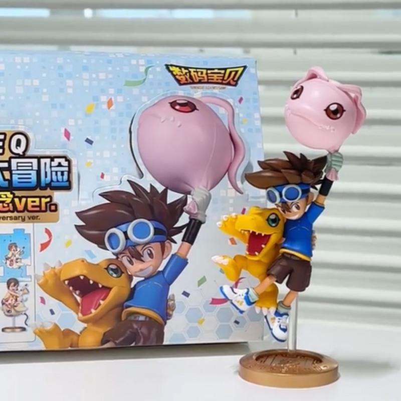 BN Фигурка Q Digimon Adventure 25-й Юбилейная Версия Серия Сюрприз-бокс Памятные Игрушки для Украшения Рабочего Стола из Детства Mystery Box Подарки