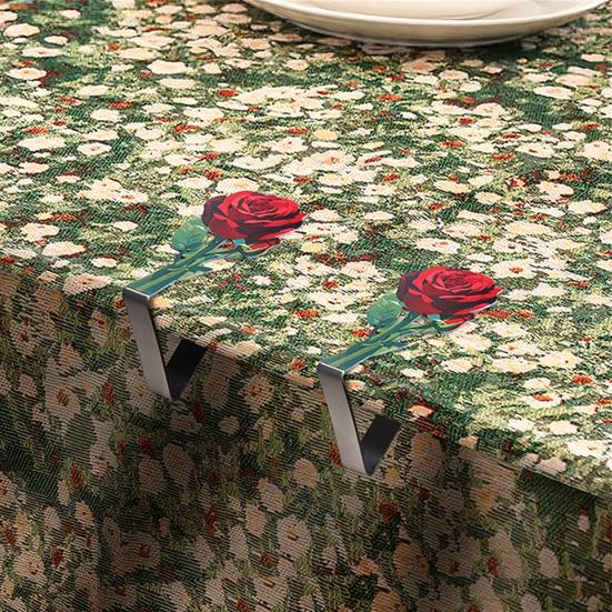 4 шт. Зажим для скатерти из нержавеющей стали Роза Нескользящий для помещений и улицы Свадьба