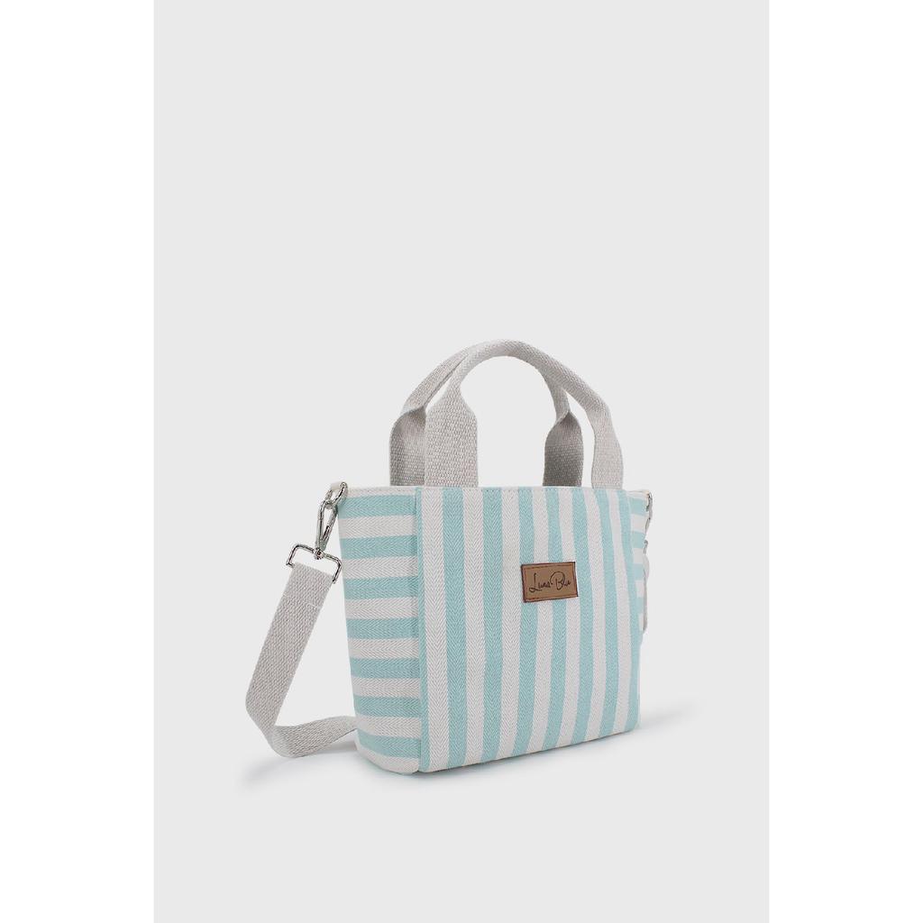 Women's Striped Mini Linen Tote Bag