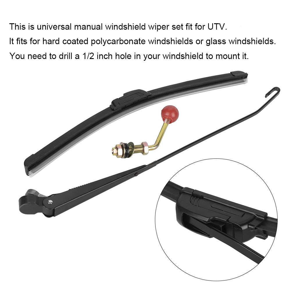 Car Auto Universal Manual Windscreen Windshield Wiper Set Fit for UTV Replacement Part