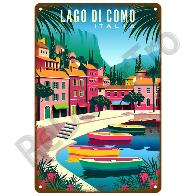 Винтажные летние пляжные металлические вывески, знаменитый городской пейзаж, постер, жестяная вывеска, ретро настенный художественный декор для гостиной, дома, на берегу моря