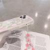 Cute Pink Flower Rabbit Wave Phone Case With Beacelet For Iphone 13 12 11 Pro Xs Max X Xr 7 8 Plus Kawaii Cover Funda
