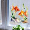 Creative Goldfish Playing Water Static Cling Wall Sticker for Living Room Bedroom Study Home Decor