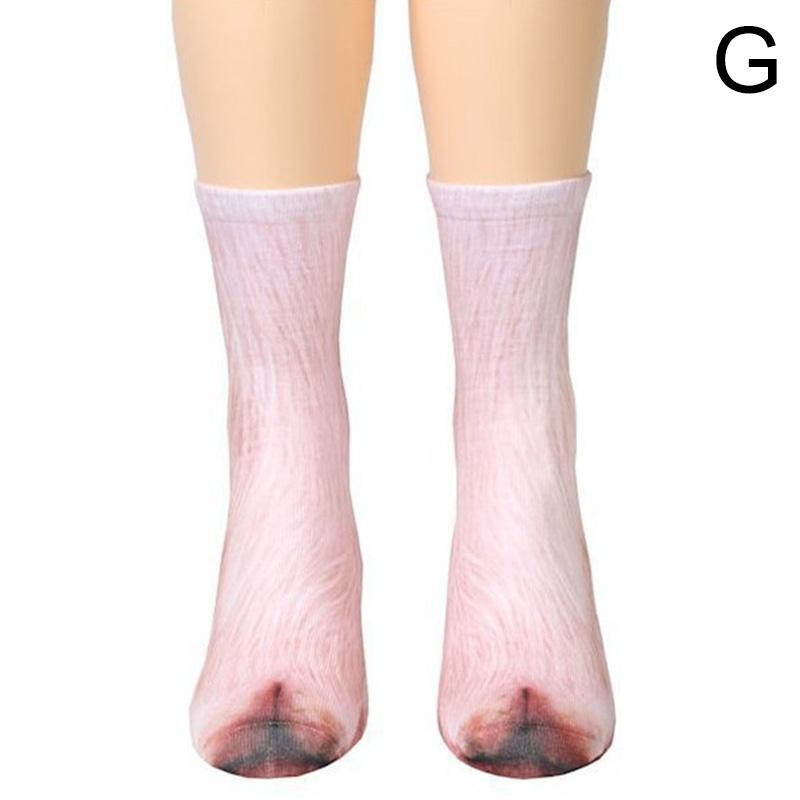 Носки унисекс для взрослых и детей с 3D принтом животных, копыта, лапы, носки, новинка, носки для экипажа, чулки средней длины