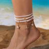 Trendy European & American Pearl Starfish Anklet Bracelet - Beaded Fashion Jewelry Beach Gift for Women