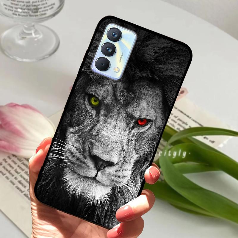 Для чехла Realme GT Master Case Edition Животные Мультфильмы Мягкий Силикон Funda для Телефона Realme GT Master Explorer Чехол Черный Coque