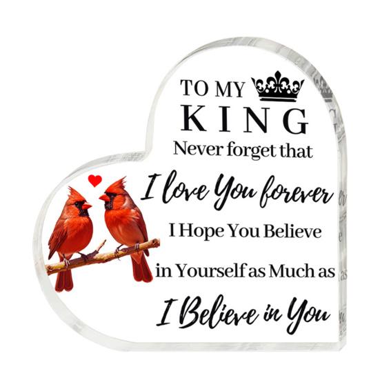 Акриловый орнамент в форме сердца Love Heart, прозрачный акриловый блок, отдельно стоящий настольный Love