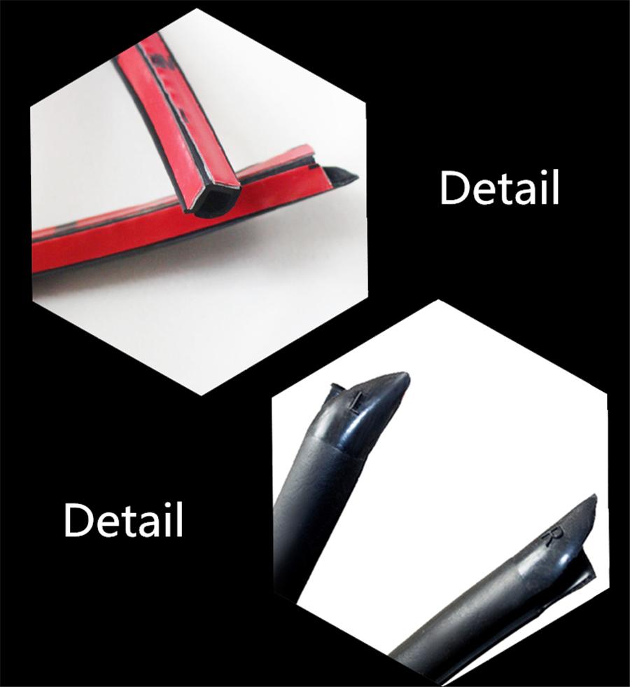 2X80см Резиновая уплотнительная лента типа B для стойки B автомобиля, шумоизоляционная, пыленепроницаемая, резина EPDM 3M