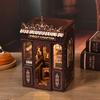 DIY Book Nook Kit Wooden Doll House Kit 3D Puzzle Bookshelf Insert Decor With LED Light Assembly Model Building Christmas Gift