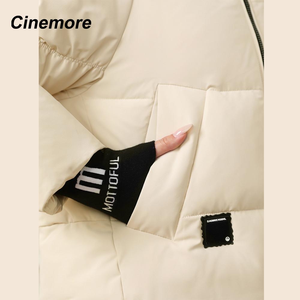 Cinemore Женская зимняя куртка 2024 года, большие размеры, био-пуховики, стеганое пальто с капюшоном, женская парка, женская одежда 046