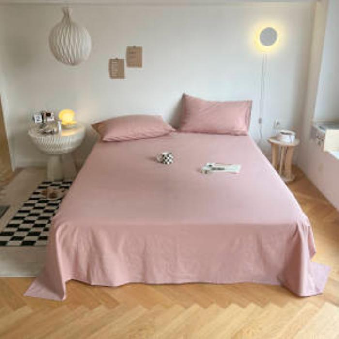 Простыни сплошного цвета в стиле Ins, цельное студенческое общежитие, простая и утолщенная двуспальная кровать, удобная для кожи, все включено