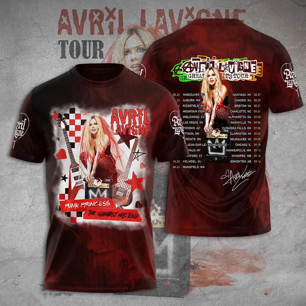 Hot Avril Lavigne Tour The Greatest Hits Tour T-Shirt 3D Gift for Fan