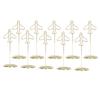 10Pcs Message Clip Desktop Metal Business Card Photo Golden Airplane Holder with Base