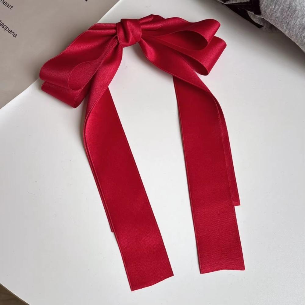 Large Bowknot Bow Hair Clip Solid Color Ribbon Hair Clip Fashion Ponytail Clip Girls