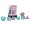 Gemini Luminary Gel Green Polyhedral Dice (Pink/Blue)